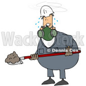 Royalty-Free (RF) Clipart Illustration of a Sweaty Worker Man Shoveling And Wearing A Respirator © djart #59754