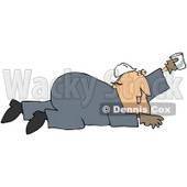 Royalty-Free (RF) Clipart Illustration of a Thirsty Male Worker Holding Up A Cup And Crawling © djart #59757