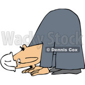 Royalty-Free (RF) Clipart Illustration of a Hurt Man Bent Over And Walking On All Fours © djart #59758