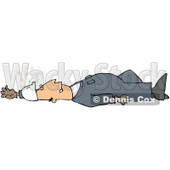 Royalty-Free (RF) Clipart Illustration of an Injured Male Worker Laying Flat On His Back On A Slippery Floor © djart #59768