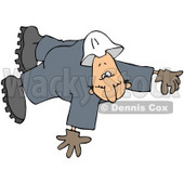 Royalty-Free (RF) Clipart Illustration of a Male Worker Taking A Fall Or Floating © djart #59773
