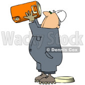 Royalty-Free (RF) Clipart Illustration of a Very Thirsty Worker Man Drinking Straight From A Large Cooler © djart #59776