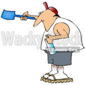 Royalty-Free (RF) Clipart Illustration of a Man Carrying A Fly Swatter And Bug Spray © djart #59781