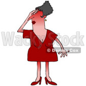 Royalty-Free (RF) Clipart Illustration of a Woman Turning Red While Experiencing A Hot Flash © djart #59796