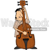 Royalty-Free (RF) Clipart Illustration of a Man Standing Behind And Playing His Bass © djart #59799
