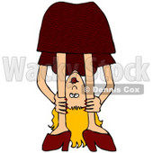 Royalty-Free (RF) Clipart Illustration of a Blond Woman Bending Over And Looking Through Her Legs © djart #59804