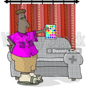 African American Interior Designer Holding a Color Chart Clipart Picture © djart #6041