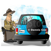 Californian Highway Patrolman Writing a Ticket to a Speeding Motorist Clipart Picture © djart #6044