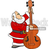 Santa Claus Playing Christmas Music on a Double Bass Clipart Picture © djart #6088