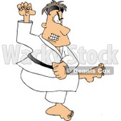Karate Man Practicing Moves Clipart Picture © djart #6095