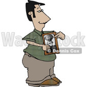 Proud Dad Representing a Photograph of His Son in the Military Clipart Picture © djart #6097