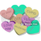 Clipart Illustration of Valentine Candy Lover Hearts Clipart © djart #6113