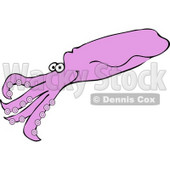 Purple Squid Swimming Clipart Illustration © djart #6132