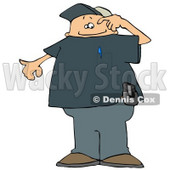Confused Man Wearing a Pager Clipart Picture © djart #6181