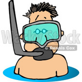 Man Wearing a Snorkel Mask Clipart Picture © djart #6199