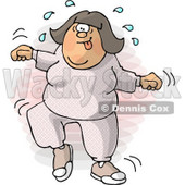 Woman Sweating While Skipping and Dancing at the Gym Clipart Picture © djart #6202