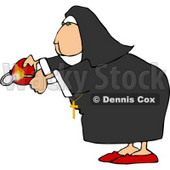 Terrorist Nun Lighting a Fuse to a Bomb Clipart Picture © djart #6214