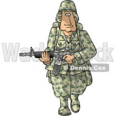 Army Soldier Armed with a Machine Gun - Royalty-free Clipart Picture © djart #6277