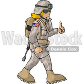 Army Woman Giving Thumbs-up - Royalty-free Clipart Picture © djart #6279
