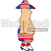 Redneck Cowboy Wearing American Colors On Independence Day Clipart Picture © djart #6286
