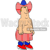 Man Wearing American Colors On Independence Day Clipart Picture © djart #6287