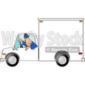 Man Backing Up a Delivery Truck Clipart Picture © djart #6288