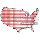 Royalty-Free (RF) Clipart Illustration of a Red Striped USA Map © djart #62935