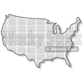 Royalty-Free (RF) Clipart Illustration of a News Print USA Map © djart #62943