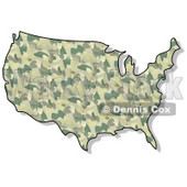 Royalty-Free (RF) Clipart Illustration of a Green Camouflage USA Map © djart #62956