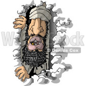 Arab Criminal (Usama bin Laden) Hiding In a Cave Clipart Illustration © djart #6333