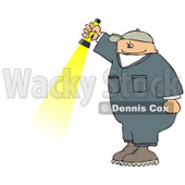 Man in a Jumpsuit, Holding a Flashlight Clipart © djart #6503