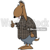 Royalty-Free (RF) Clipart Illustration of a Brown Scruffy Dog Hitchhiking © djart #71108