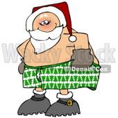 Royalty-Free (RF) Clipart Illustration of an Embarrassed Santa Pulling Up His Boxers © djart #71432