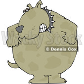 Royalty-Free (RF) Clipart Illustration of an Aggressive Brown Dog Wearing A Spiked Collar And Gritting His Teeth © djart #84891