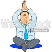 Royalty-Free (RF) Clipart Illustration of a Meditating Businessman Sitting On The Floor In A Yoga Pose © djart #86872