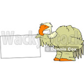 Royalty-Free (RF) Clipart Illustration of a Big Bird Holding Out A Blank Sign © djart #88334