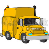 Royalty-Free (RF) Clipart Illustration of a Front View Of A Yellow Utility Truck © djart #88335