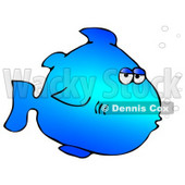 Blue Marine Fish With Bubbles Clipart Illustration © djart #9038