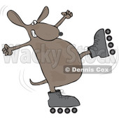 Royalty-Free (RF) Clipart Illustration of a Roller Skating Dog About To Fall © djart #92107