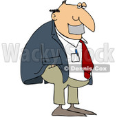 Royalty-Free (RF) Clipart Illustration of a Businessman With Duct Tape Over His Mouth © djart #97356