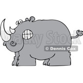 Royalty-Free (RF) Clipart Illustration of a Mad Gray Rhino In Profile © djart #98778