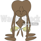 Clipart of a Cartoon Moose Bending Upside down and Looking Between His Legs - Royalty Free Vector Illustration © djart #1419834