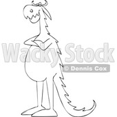 Cartoon Black and White Dragon with Folded Arms © djart #1634018