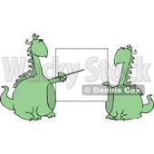 Anthropomorphic Dragon Pointing at a Black Poster Board Clipart © djart #4596