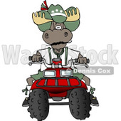 Bull Moose Riding a Recreational ATV Four Wheeler Clipart © djart #4903