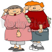 Husband and Wife with On and Off Switches Attached to Their Backs Clipart Picture © djart #6182