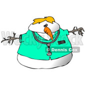 Doctor Snowman Wearing a Stethoscope Clipart Illustration © djart #9413