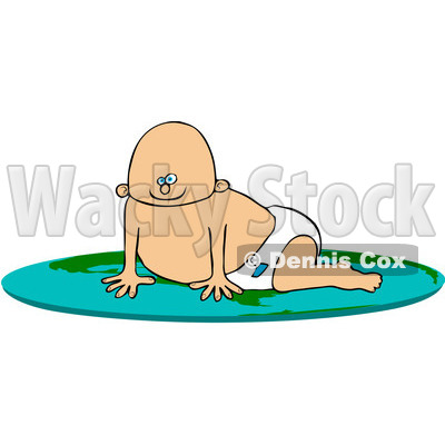 Royalty-Free (RF) Clipart Illustration of a Caucasian Baby Boy Crawling On A Flat Globe © djart #101264