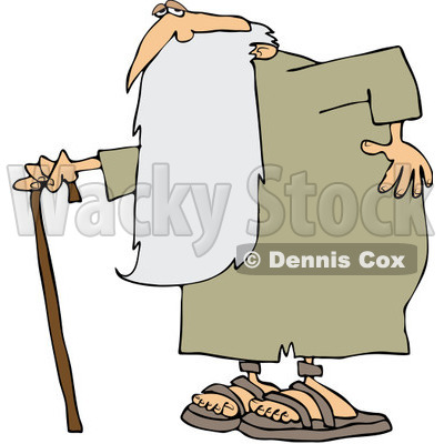 Royalty-Free (RF) Clipart Illustration of an Old Man, Father Time, Holding His Back And Walking With A Cane © djart #101282