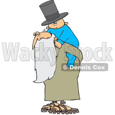 Royalty-Free (RF) Clipart Illustration of a New Year Baby Wearing A Top Hat And Riding On Father Time's Back © djart #104299